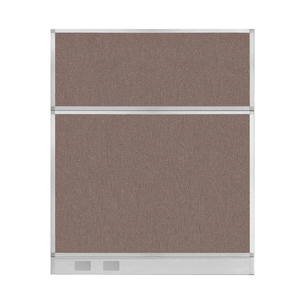 Versare Hush Panel Configurable Cubicle Partition 5' x 6' Latte Fabric w/ Cable Channel 1856413 - main